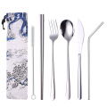 Cutlery set spoon fork knife straw set