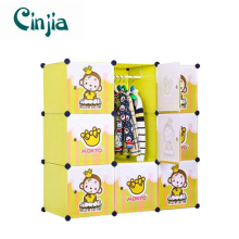 9 Cubes New Cartoon Design Armoire en plastique pour enfants