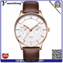 Yxl-436 Mécanique en acier inoxydable Case Automatic Hands Montres pour hommes Japanese Movement Business Montre de luxe en cuir véritable pour homme