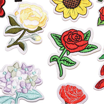 Applique Patch Rose Fleur Broderie Fer Sur Fleur