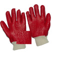 Красные PVC полностью опущенные рабочие перчатки