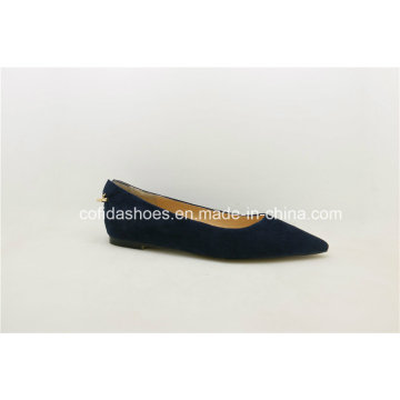 Confort Pointy plana azul suave cuero mujeres zapatos