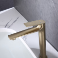 Brushed Gold High Rise Bathroom Faucet