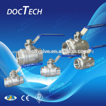 1" SS304/SS316 CF8/CF8M 2pcs female ball valve, 2-pc internal thread ball valve for water,oil and gas