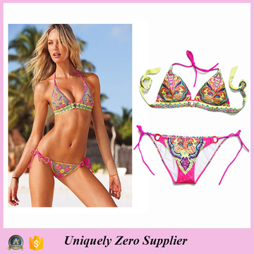 Hot Sale Estilo Mujer Señora Adulto Sexy Floral Impresión Bikini Mujeres Traje de baño 2016