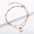 Simple rose gold 11 inch bridal anklet designs