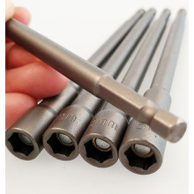 Magnétique 6/7/8/9/9/12 mm Hex Socket Tournevis Matériess Outils Quincaillerie 1/4 &quot;Set d&#39;écrou à écrou de tige Dossier Hex Retour