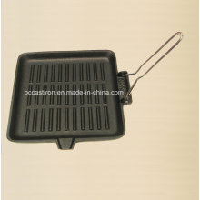 Square Preseasoned Cast Iron Skillet Size 24X24cm