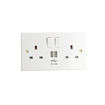 Double USB Wall Socket UK Plug