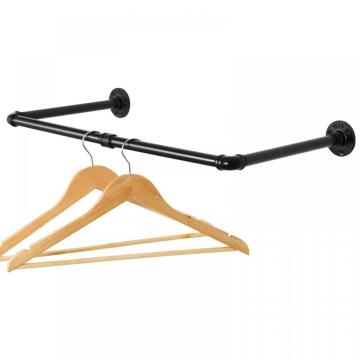 Retro Black Closet Rod Bar for Hanging Clothes