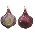 Onion Shaped Customized Christmas Glass Ornaments