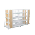 Supermarket Steel And Wooden Display Shelf