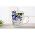 Porcelain Tea Cup with Flower Printing for Gifts