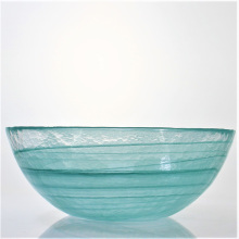 Custom Machine-made Round Green Cloudy Glass Bowl Set