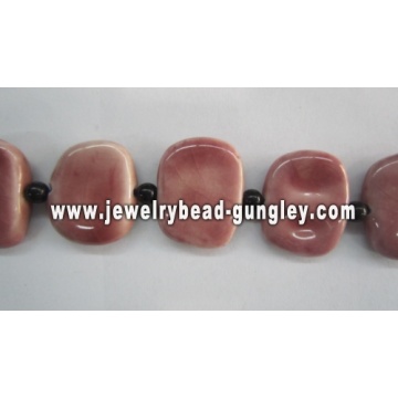 Square Hand-painted Ceramic beads