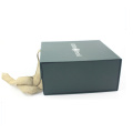 Green Custom Paper Cardboard Folding Box with ribbon