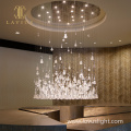 Pingente Crystal Candelier Hotel Reception Desk Chandelier White Snowman lustre