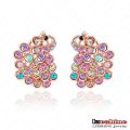 Modèles de boucles d&#39;oreilles en cristal CZ Crystal Animal Peacock pour femme (ER0015-A)