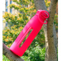 Hot Selling Glass Water Sport Bottle with Silicon Sleeve Portable Glass Bottle