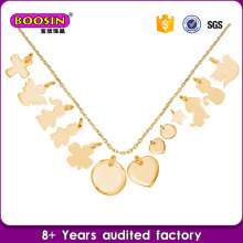 Custom High Quality 18k Gold Zinc Alloy Necklace Logo Tags Necklace