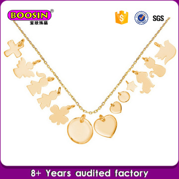 Kundenspezifische Qualität 18k Gold Zink-Legierung Halskette Logo-Tags Halskette