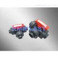 Plastic Three Way Ball Valve Socket End