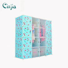 Gabinete de almacenamiento de plástico de cereza Blue Wardrobe