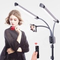 Lumière de remplissage à double bras pour photographie annulaire à LED