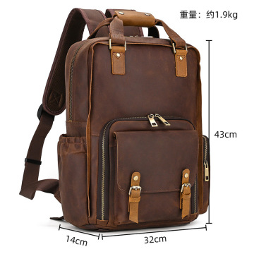 Large Vintage Full Grain Leather Backpack