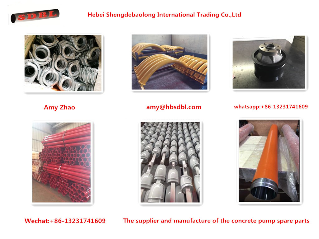 concrete pump pipe.elbow, clamp coupling, delivery cylinder and rubber piston 