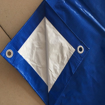 Blue White Tarpaulin With Aluminium Eyelets