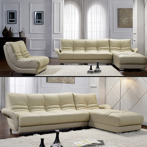 L-Shaped Leather Sectional Sofa