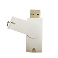 Unidade flash USB de clipe de plástico giratório branco de 8 GB