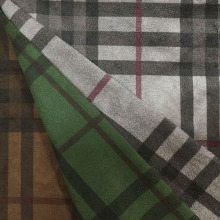 Checks Design Printing Suede Fabric for Coat/Jacket/Pants