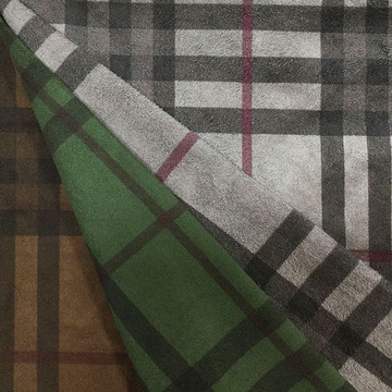 Checks Design Printing Tissu en suède pour manteau / veste / pantalon