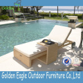 Outdoor PE Rattan Chaise Lounge Beach Chair