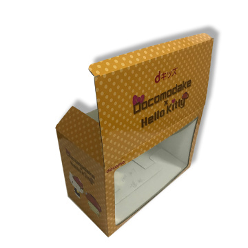 Printed corrugated box with PET/PVC window