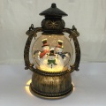 8"H  Battery Operated Led Lantern Snow Globe