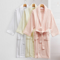 Embroidered Terry Bathrobe with Piping