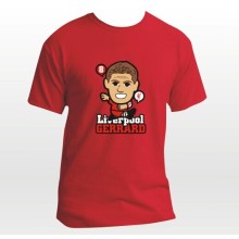 Novo design temporada 2014-15 fã de futebol de liverpool para equipe de clube EPL Gerrard dos desenhos animados camisetas