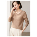 women's autumn and winter V neck cashmere sweater