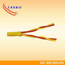 Fiberglass insulated high temperature 1000 degrees red and yellow thermocouple extension cable