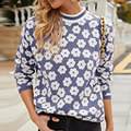 Women's Knit Floral Print Sweater