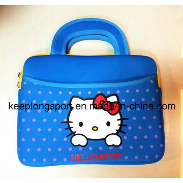 Fashionable Hello Kitty Printing Neoprene Laptop Bag with Handle