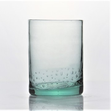 Green Bubbles Recycled Sublimation Crystal Whiskey Glass