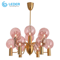 Lâmpada lustre de vidro LEDER PInk