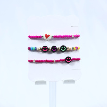 Rose-rotes Smiley-Face Girl Armband Set