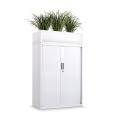 Tambour door cupboard with planter box