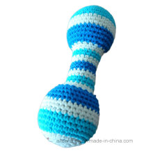 Mão Crochet Dumbbell Dog Pet Toy, presente do brinquedo do bebê