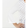 V Neck Three Quarter Sleeve Blouse Tops